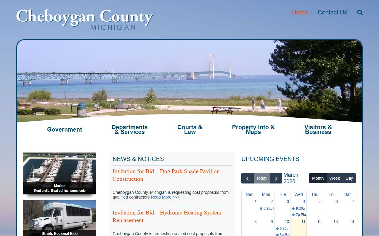 Cheboygan County website for divorce decree records and clerk services