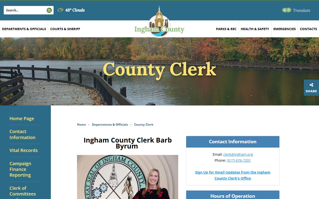 Ingham County Circuit Court Clerk office divorce decree records access Mason