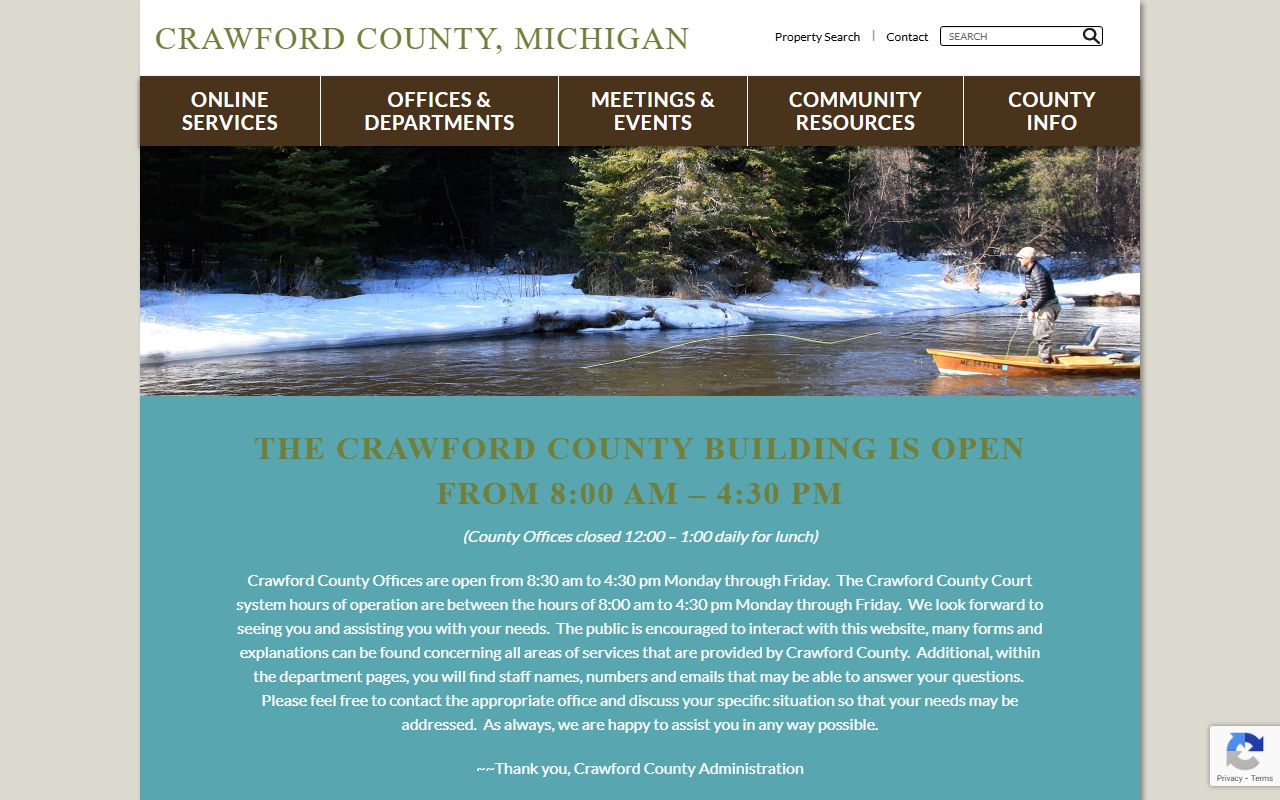 Crawford County website for divorce decree records and clerk services in Grayling