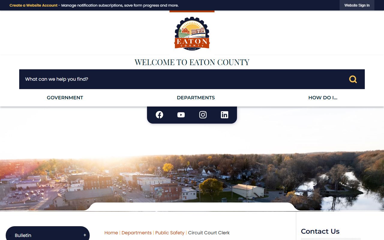 Eaton County Circuit Court Clerk office Charlotte Michigan divorce decree records