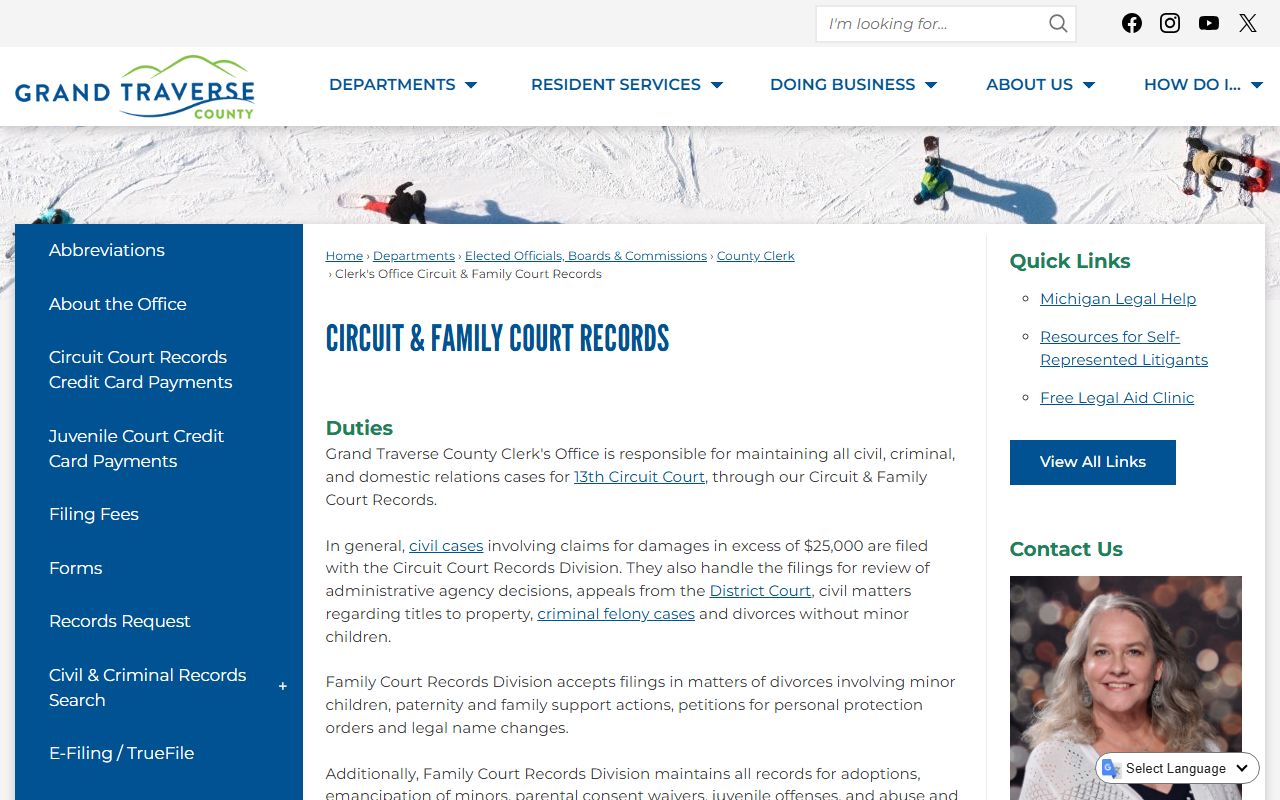 Grand Traverse County Circuit and Family Court Records Division Traverse City Michigan