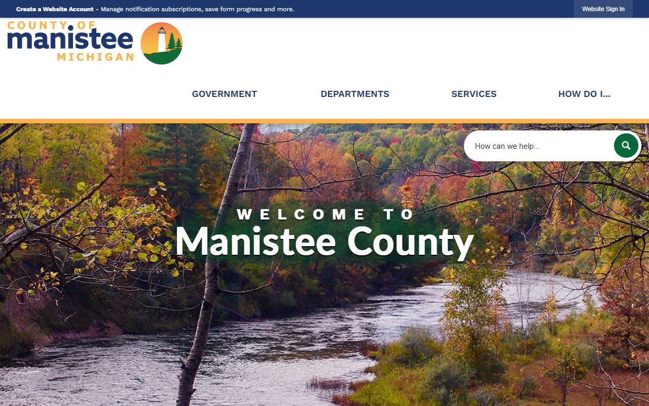 Manistee County official website showing divorce decree record access information