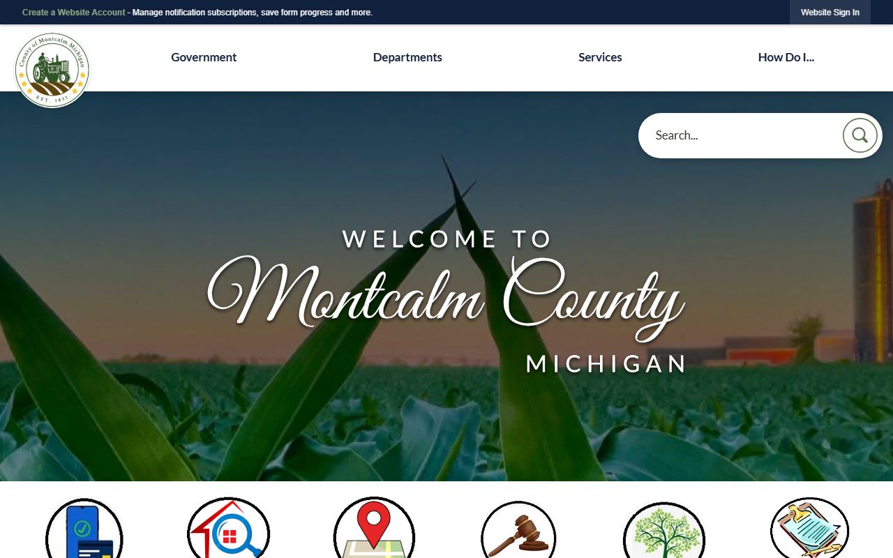 Montcalm County Clerk office page for divorce decree records