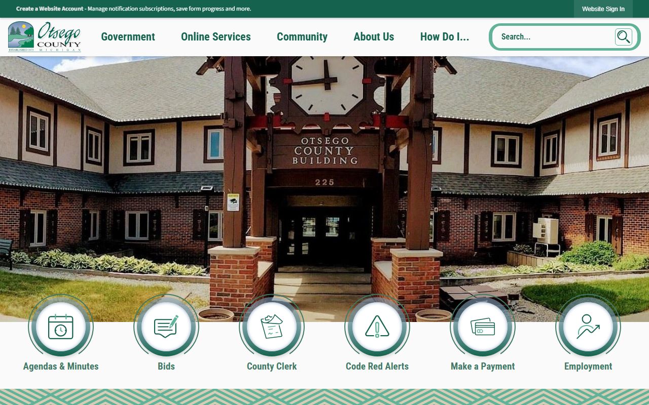 Otsego County website for divorce decree records and 46th Circuit Court information