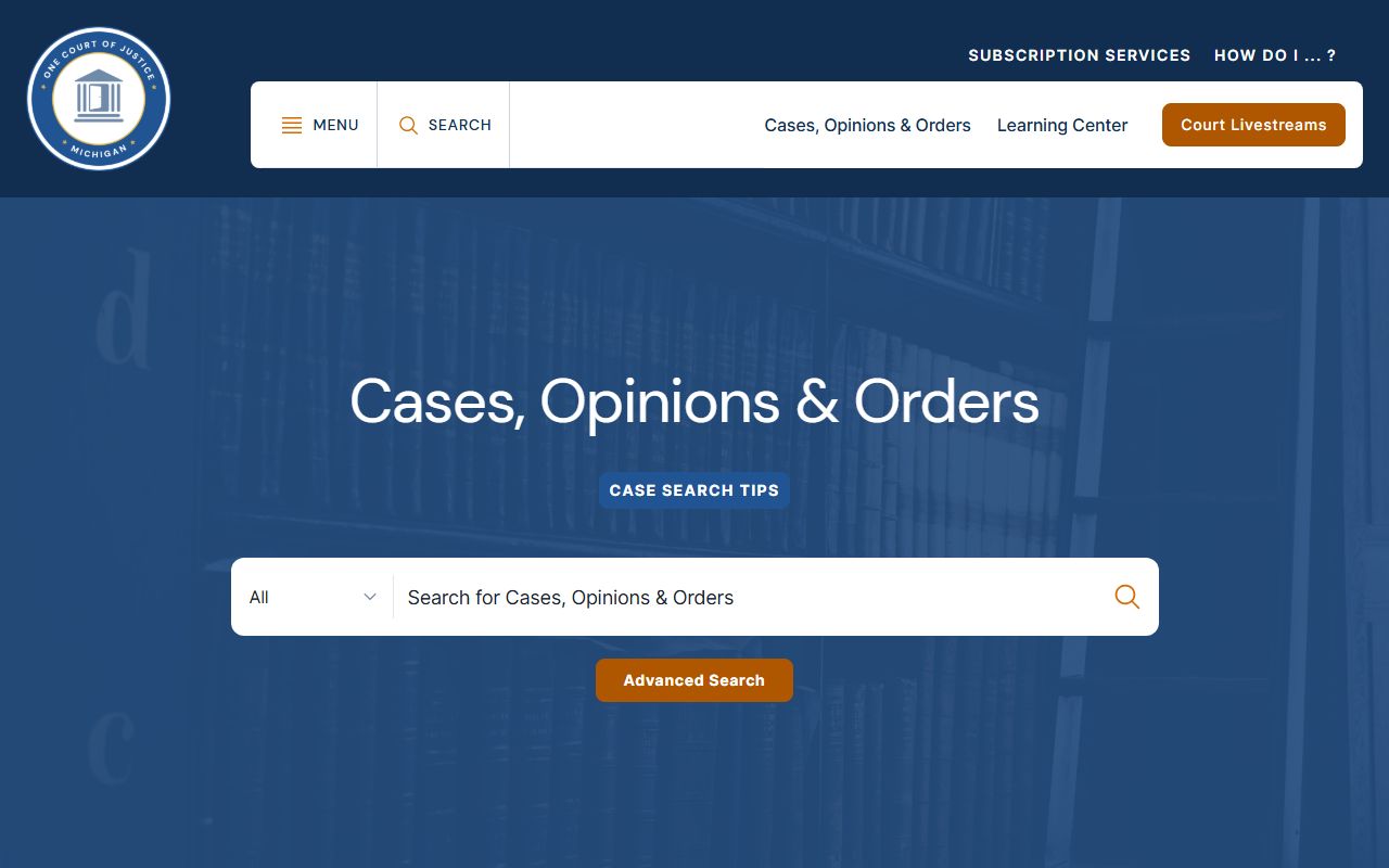MiCOURT online case search portal for Michigan divorce decree records